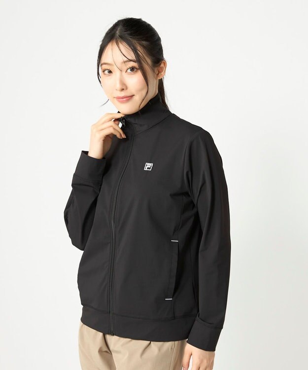 FILA GOLF／marie claire 【FILA GOLF】スタンドカラーフルジップブルゾン ブラック
