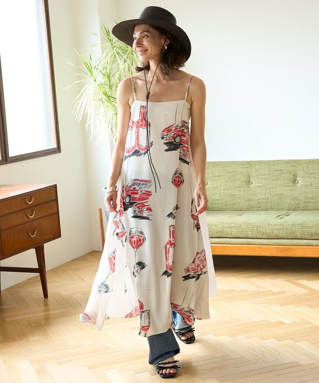 UNFILO 【Lee Izumida×UNFILO】プリント キャミワンピース オフ