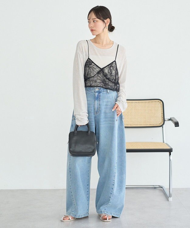 earth music&ecology シアーワッフルプルオーバー Gray