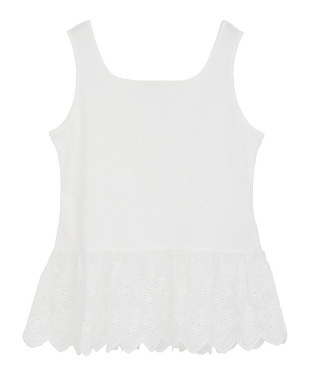 earth music&ecology コットンレースヘムインナー Off White
