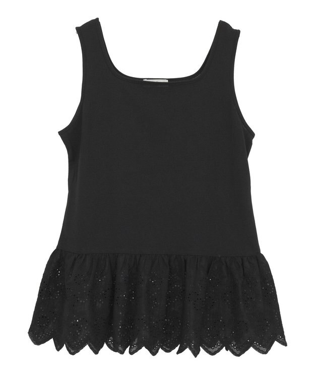 earth music&ecology コットンレースヘムインナー Black