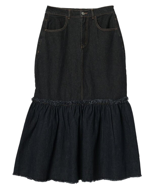 Green Parks ・Ｄｏｕｂｌｅ　Ｆｌａｇｓ　キリカエデニムスカート Black