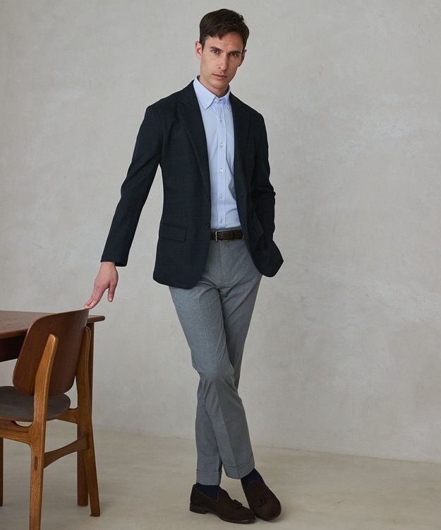 GOTAIRIKU ３年連続売上NO1【吸水速乾/洗える/ストレッチ】ノルマンディーリネン カーディガンジャケット(25/26年モデル) ネイビー