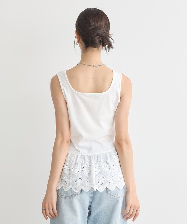 earth music&ecology コットンレースヘムインナー Off White