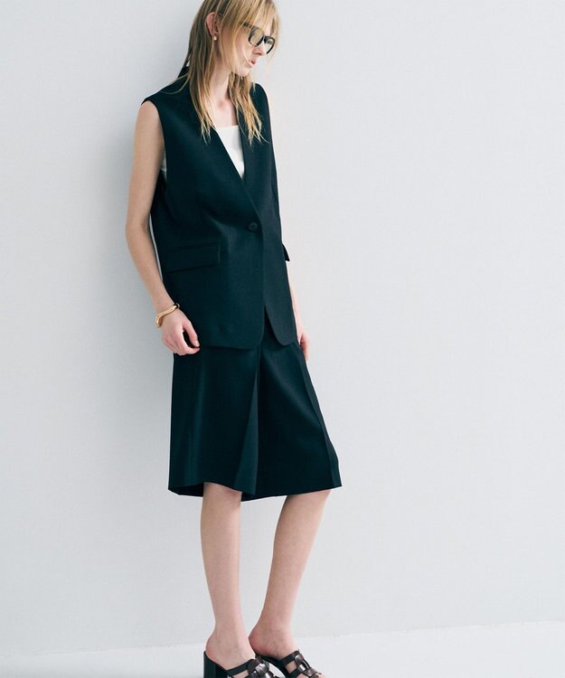 uncrave ウォッシャブルドライサップ バミューダパンツ（サスペンダー付き） ブラック（WEB限定カラー）