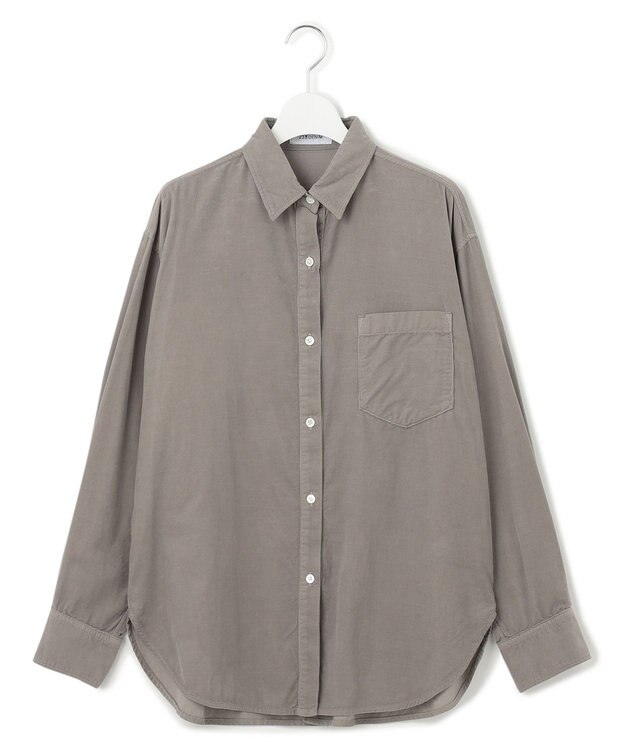 23区 S 【洗える】コットン コーデュロイ ブラウス ライトグレー系