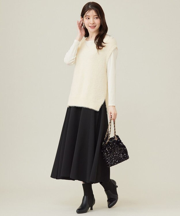 ANY SIS 【2WAY】ビスチェニットキャミ ワンピース ブラック