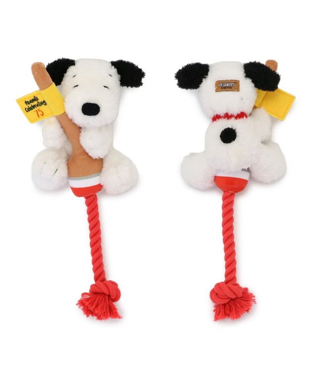 PET PARADISE スヌーピー 75周年 ロープトイ  小型犬 レッド