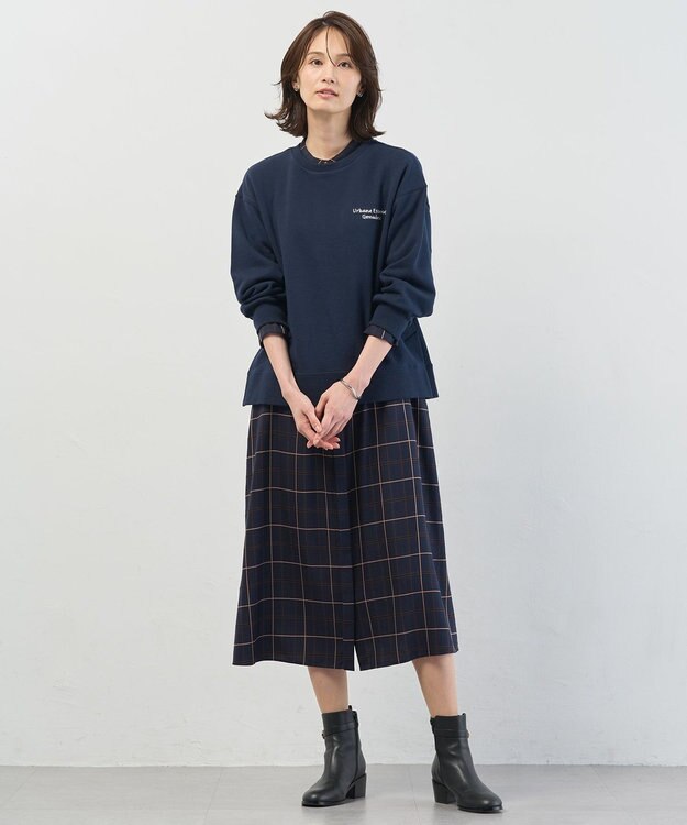 J.PRESS LADIES S 【WEB限定】ロゴ裏毛 スウェット ネイビー系