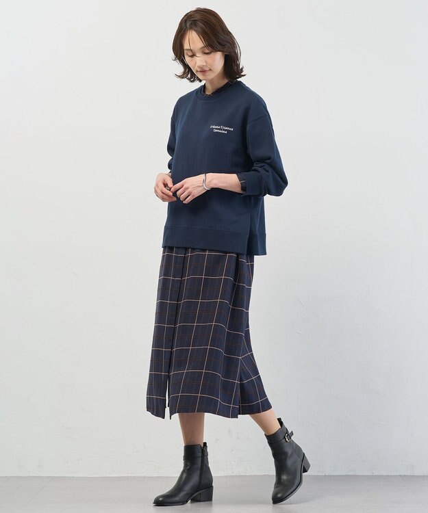 J.PRESS LADIES S 【WEB限定】ロゴ裏毛 スウェット ネイビー系