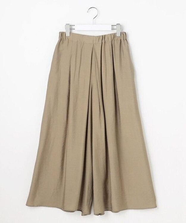 自由区 S 【カタログ掲載・ご好評アイテム・累計2500本・新色追加・ウエストゴム・セットアップ対応】エアリーツイルキュロット パンツ ［新色］ライトベージュ