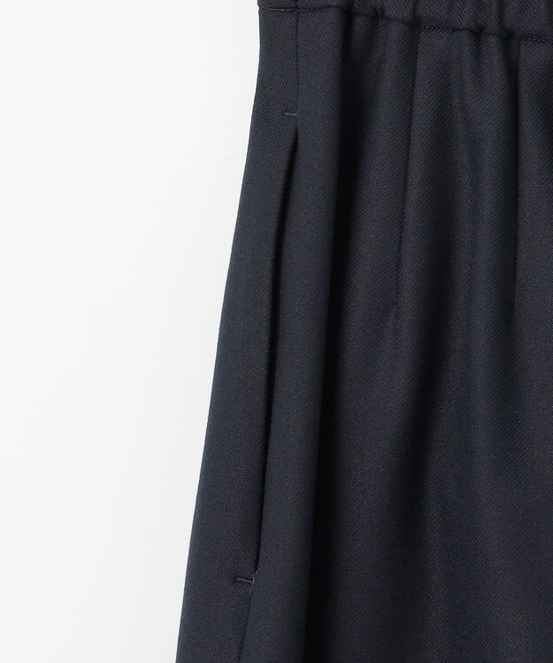 #Newans 【洗える】スラントフロントコクーンパンツ ネイビー