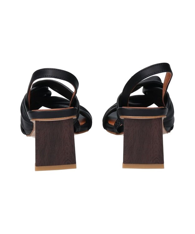 INTER-CHAUSSURES 【ANGEL ALARCON】スクエアトウクロスベルトサンダル ブラック