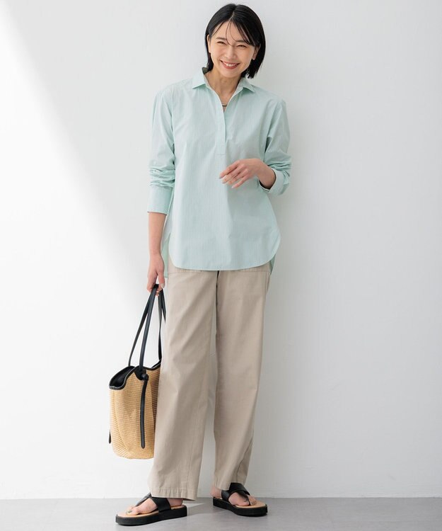 23区 【Oggi4月号掲載/洗える】スラブツイルストレッチ ベイカー パンツ ベージュ系