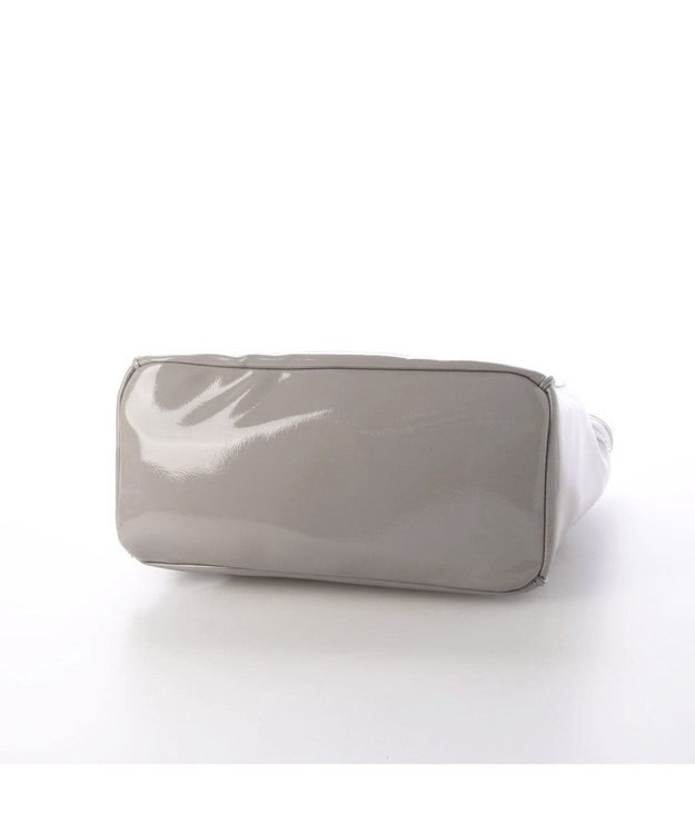 UNBILLION カシュカシュ cachecache / ソフトエナメルスクエア手提げトートS ライトグレー