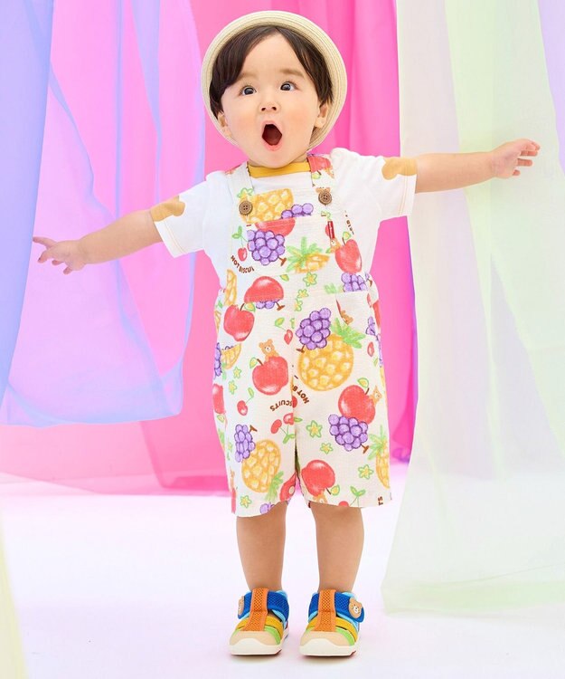 MIKI HOUSE HOT BISCUITS 【44-48cm】 麦わら風 くまみみ ハット ベージュ