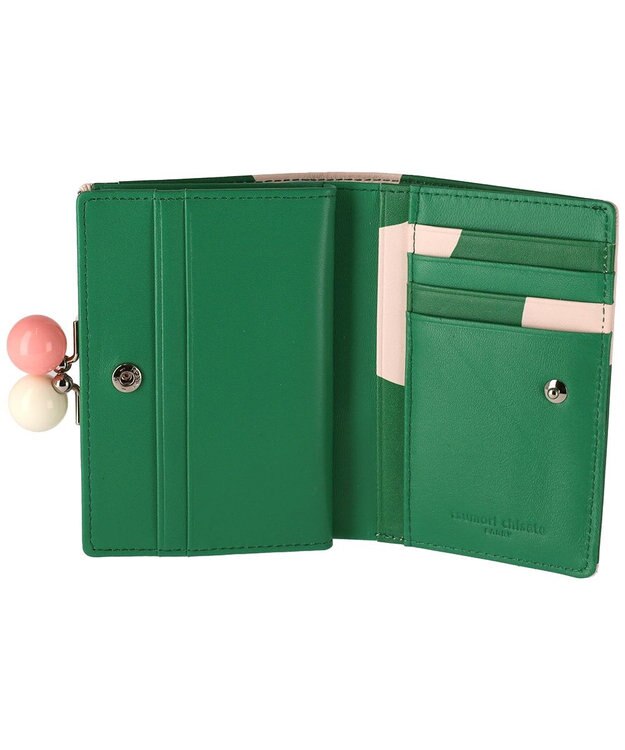 tsumori chisato CARRY ズームドット がま口 2つ折り財布 グリーン