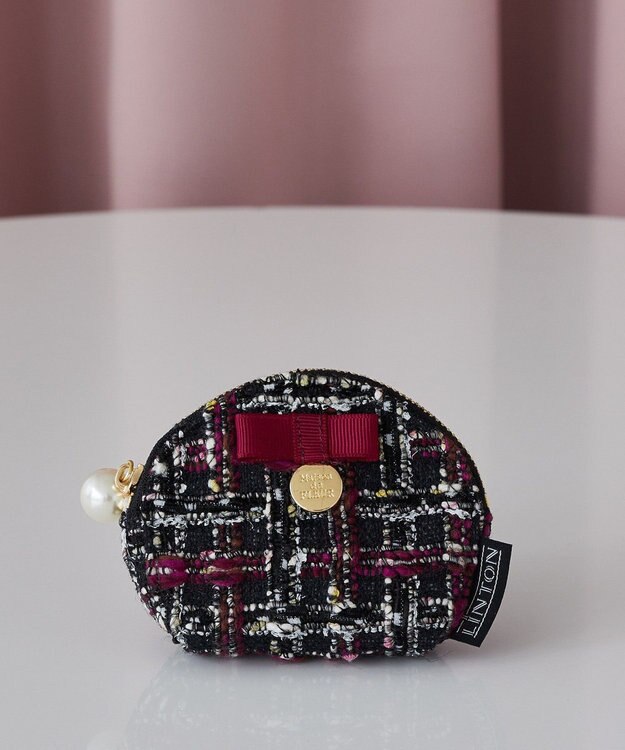 Maison de FLEUR LINTONツイードコインケース Black