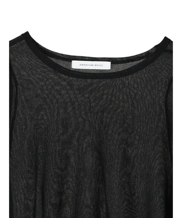 AMERICAN HOLIC ボリュームスリーブティアードニットチュニック Black