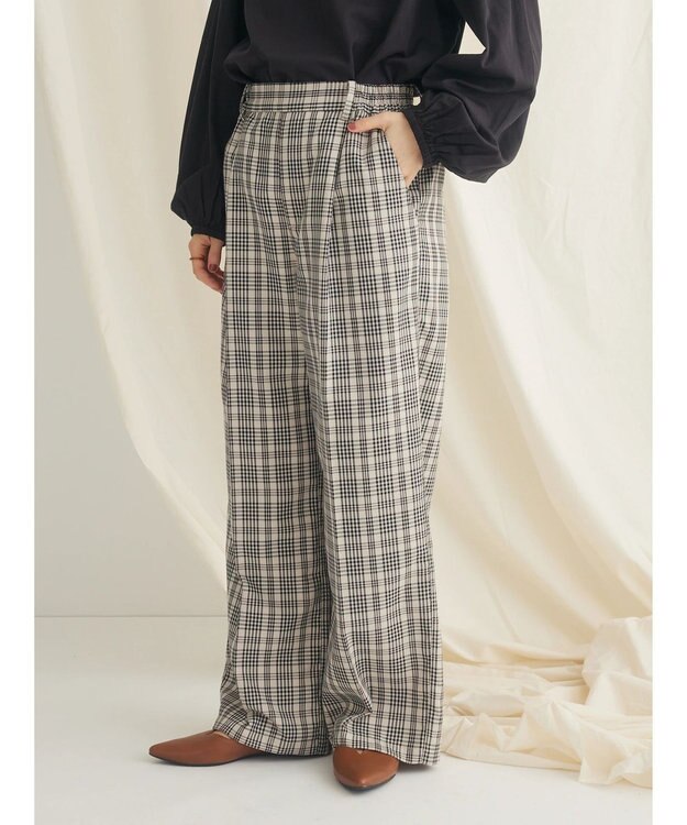 CRAFT STANDARD BOUTIQUE センタープレスチェックパンツ Check Beige