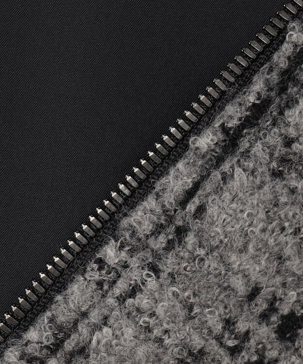 JOSEPH HOMME レザーブロックブークレ　ブルゾン ライトグレー系