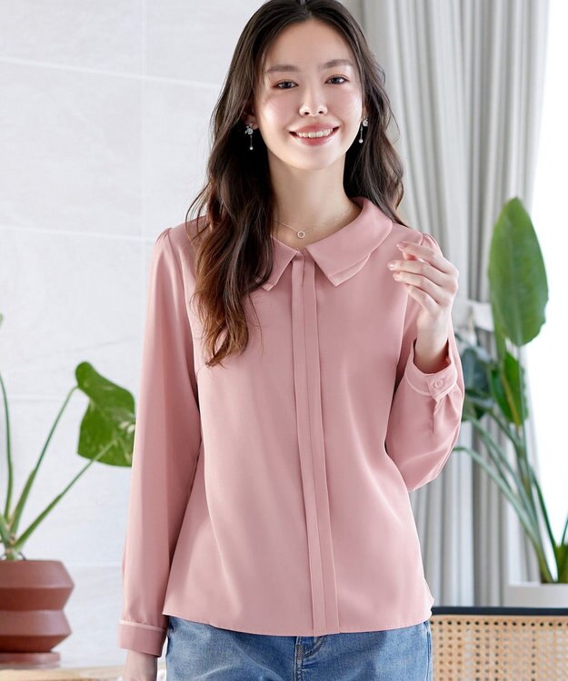 Tiaclasse レイヤードカラーブラウス ピンク