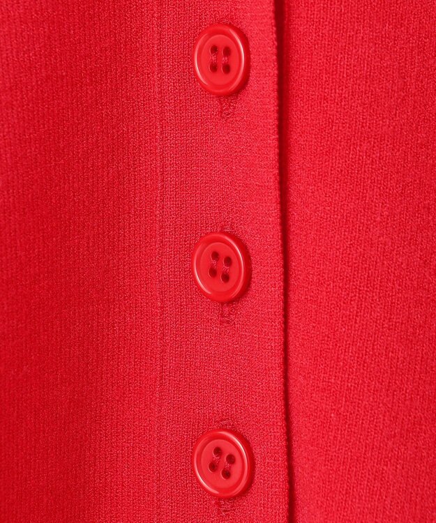 #Newans 【洗える】ファインボタンＶネックカーディガン レッド