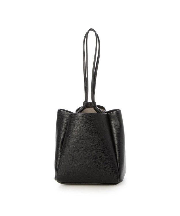 UNBILLION カシュカシュ cachecache / シュリンク合皮ワンハンドル手提げ ブラック