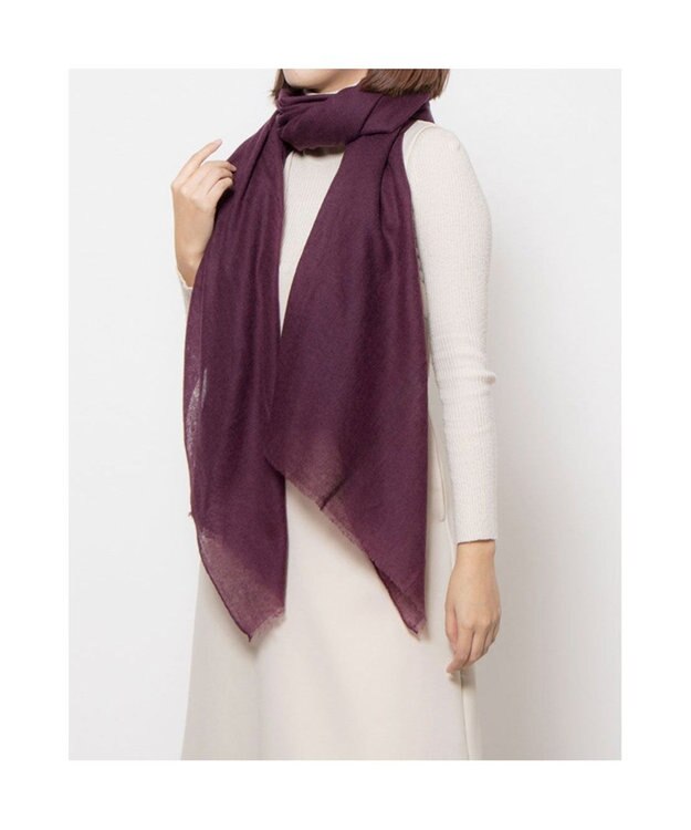 UNBILLION カシュネ cache nez / カシミヤエアリー無地ストール パープル