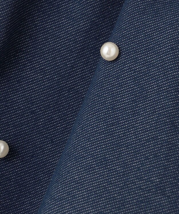 ANY KIDS パール×デニムニットスカッツ ネイビー