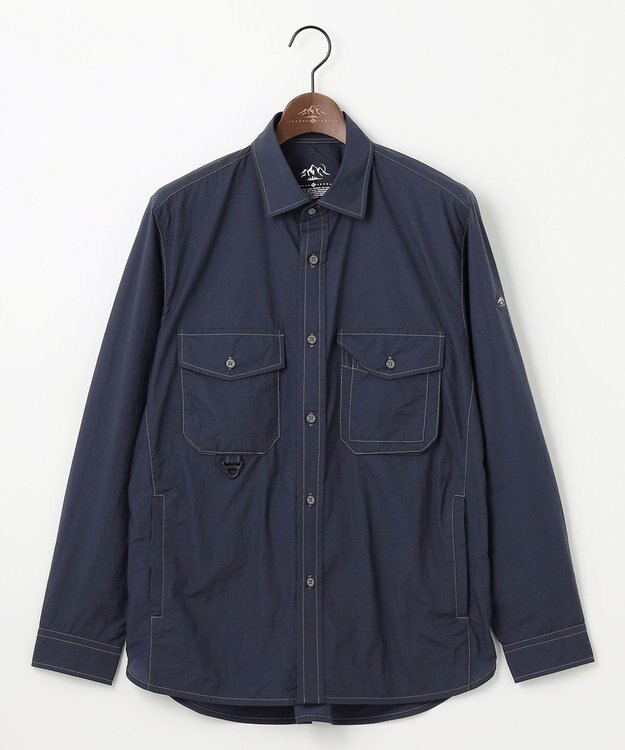 JOSEPH ABBOUD MOUNTAIN 【軽量/ECO撥水/ストレッチ/男女兼用】ライトワッシャー アウトドアシャツ ネイビー系