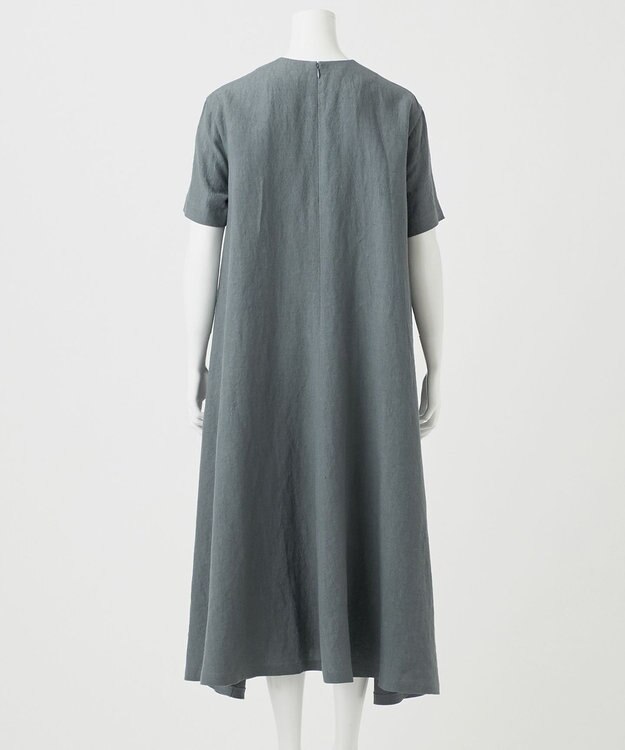 23区 S 【R(アール)】コットンリネン ポケットデザイン ワンピース アッシュグリーン系