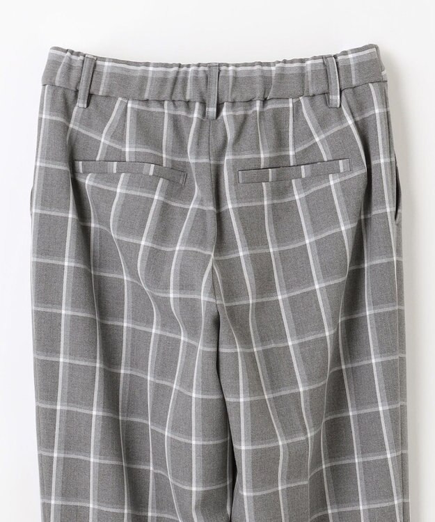 ANY 【洗濯機可/ストレッチ/ウエストゴム/裏起毛】マルチファンクションストレッチチェックテーパードパンツ グレーチェック