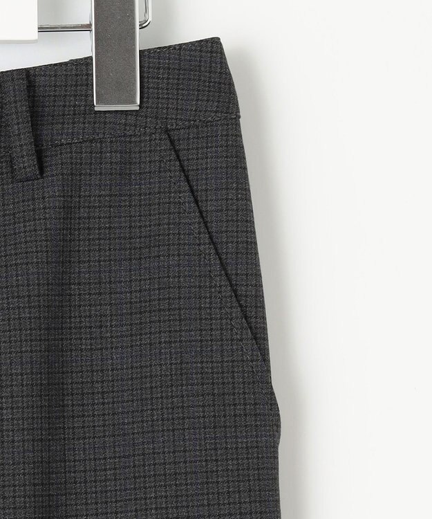 J.PRESS LADIES 【洗える】T/Rアルガンシルク チェック テーパード パンツ ライトグレー系3