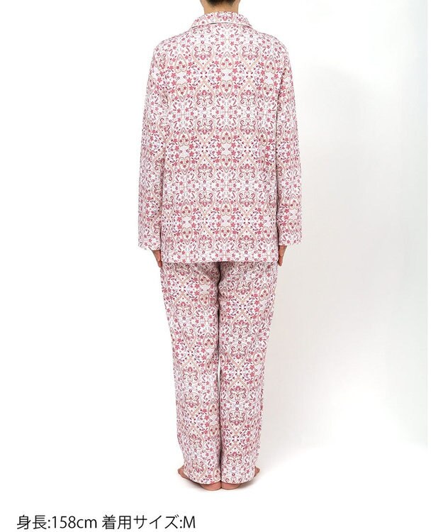 WACOAL ワコール_リラックス＆スリープ パジャマ 綿100%(本体) あったか 長袖 長ズボン ミントン レディース NDW459 /ワコール ホワイト