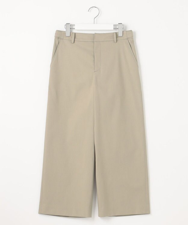 J.PRESS LADIES 【WEB限定カラーあり・セットアップ対応・洗える・撥水・防汚】コットンFITTYシャーク ワイド アンクル パンツ ライトグリーン系