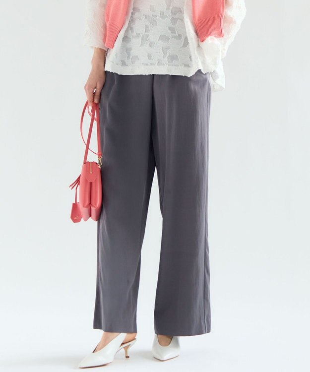 23区 S 【先行予約】ドレープツイル アシンメトリー ワイド パンツ グレー系