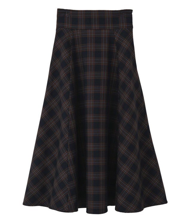 earth music&ecology バックレースアップスカート Check Navy