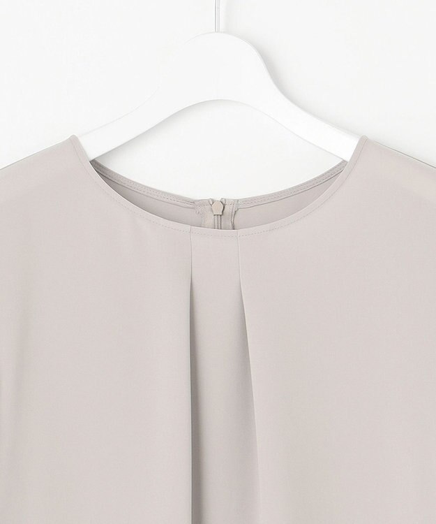 自由区 【XSサイズ～/洗える/セット可】ダブルクロス ブラウス ライトグレー系