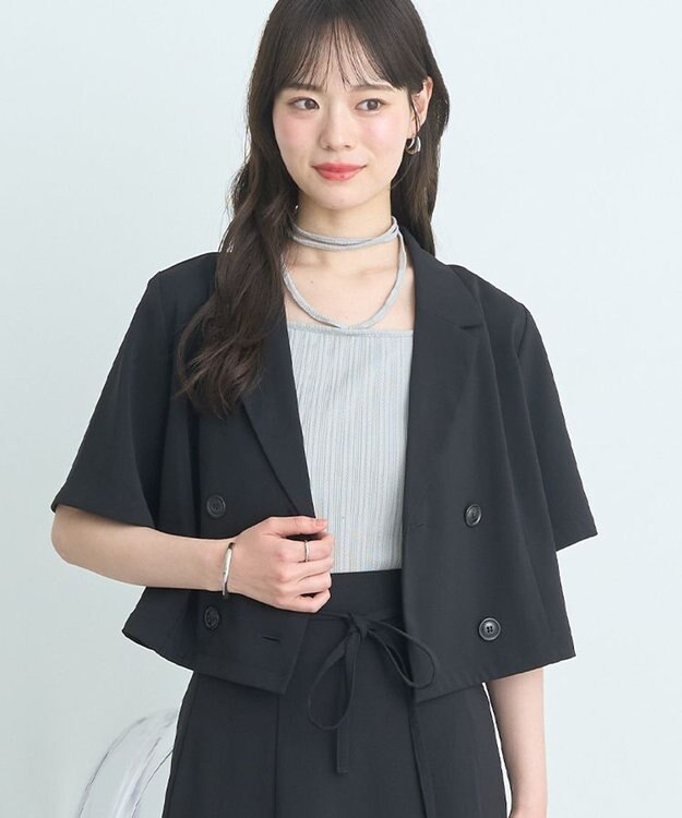 earth music&ecology ショートテーラードジャケット Black