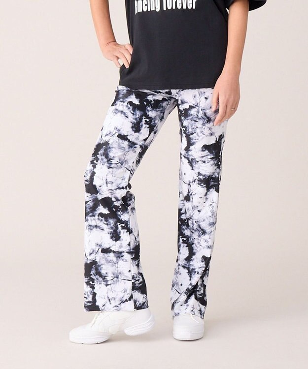 Chacott モノクロプリントブーツカットパンツ ブラックＰＴ