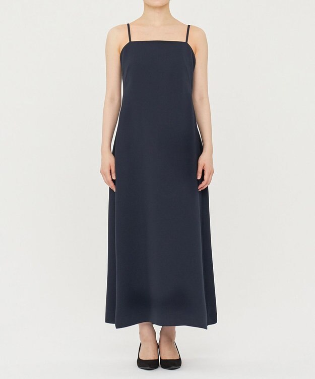 uncrave 【防シワ・洗濯機洗い可】ウォッシャブルダブルクロス キャミワンピース（uncrave STANDARD） ネイビー