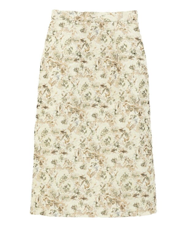 YECCA VECCA ジャガードナロースカート Beige