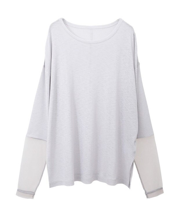 earth music&ecology ラメシアースリーブプルオーバー Gray