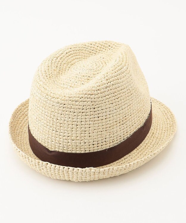 JOSEPH ABBOUD 【サイズ調整可】ラフィアメランジ ハット アイボリー系