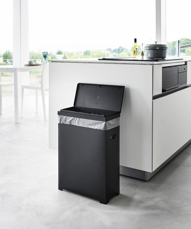 tower スリム蓋付きゴミ箱 タワー 横開きタイプ 2個組 ブラック ブラック