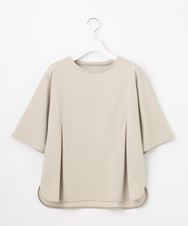 J.PRESS LADIES L タイプライターライクジャージー クルーネック カットソー グレージュ系