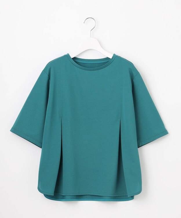J.PRESS LADIES L タイプライターライクジャージー クルーネック カットソー シーグリーン系