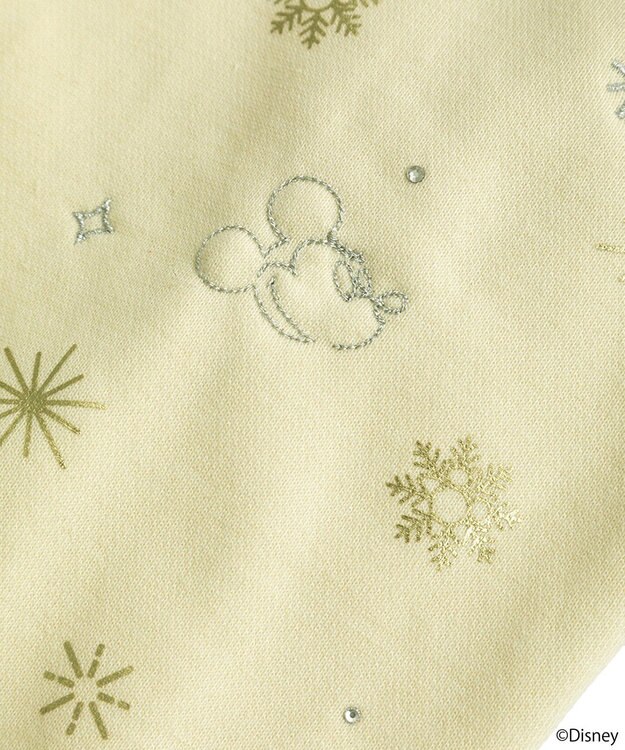 earth music&ecology 【予約】Disney/キラキラモチーフ刺繍オフショルスウェット アイボリー