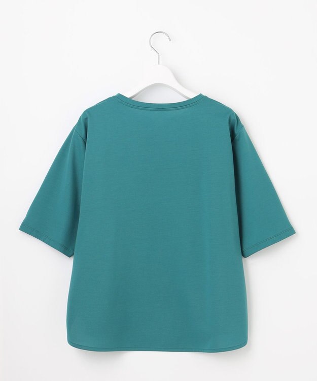 J.PRESS LADIES L タイプライターライクジャージー クルーネック カットソー シーグリーン系
